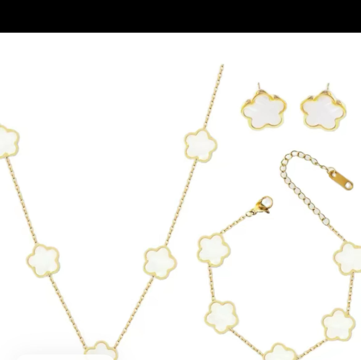 Elegant minimalist Set Flowers Necklace