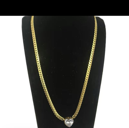 Vintage Elegant Set Gold-Plated Geometric Heart Necklace-Timeless & Versatile Classic Charm for any occasion