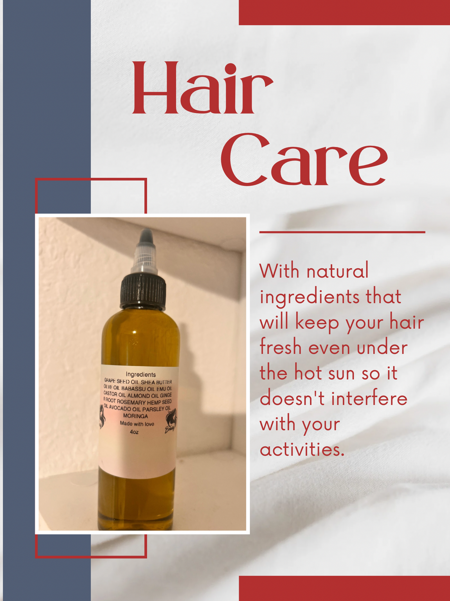 HAIR OIL NOURISHING SCALP RELIEVING HAIR LOSS